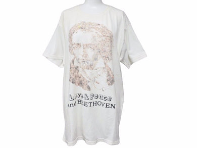 KAPITAL キャピタル 半袖Tシャツ LOVE＆PEACE and BEETHOVEN ベートーヴェン プリント コットン ホワイト サイズ3 良品 中古 41428
