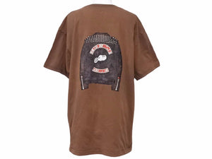 KAPITAL キャピタル イダースPT Tシャツ ライダースプリント スタッズ K1808SC852 ブラウン コットン サイズ4 美品 中古 41429