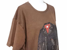 画像をギャラリービューアに読み込む, KAPITAL キャピタル イダースPT Tシャツ ライダースプリント スタッズ K1808SC852 ブラウン コットン サイズ4 美品 中古 41429