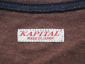 KAPITAL キャピタル イダースPT Tシャツ ライダースプリント スタッズ K1808SC852 ブラウン コットン サイズ4 美品 中古 41429