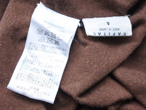 KAPITAL キャピタル イダースPT Tシャツ ライダースプリント スタッズ K1808SC852 ブラウン コットン サイズ4 美品 中古 41429