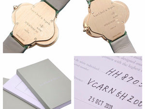 ヴァンクリーフ＆アーペル VCARN5HZ00 アルハンブラ ミディアムモデル ウォッチ ダイヤ オニキス K18 腕時計 美品 中古 41435