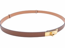Load image into Gallery viewer, 極美品 HERMES エルメス ケリー ベルト Z刻 2021 ヴォーエプソン ブラウン ゴールド ゴールド金具 中古 41441