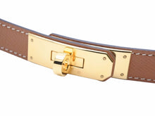 Load image into Gallery viewer, 極美品 HERMES エルメス ケリー ベルト Z刻 2021 ヴォーエプソン ブラウン ゴールド ゴールド金具 中古 41441