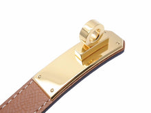 Load image into Gallery viewer, 極美品 HERMES エルメス ケリー ベルト Z刻 2021 ヴォーエプソン ブラウン ゴールド ゴールド金具 中古 41441