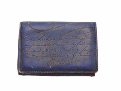 Berluti ベルルッティ 名刺入れ カリグラフィー ブルー カードケース 小物 良品 中古 41494