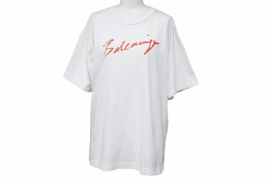 BALENCIAGA バレンシアガ 白 ホワイト Tシャツ レッド xs 583212 TFV63 中古 41524