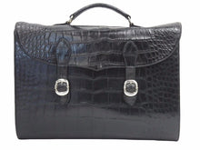 Load image into Gallery viewer, 極美品 クロコダイル CHROME HEARTS クロムハーツ NH ガンスリンガーストラップ ビジネスバッグ ブラック 中古 41543