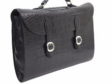 Load image into Gallery viewer, 極美品 クロコダイル CHROME HEARTS クロムハーツ NH ガンスリンガーストラップ ビジネスバッグ ブラック 中古 41543