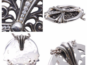 Chrome Hearts クロムハーツ ピースメダリオンペンダント アフターダイヤモンド ネックレス シルバー925 美品 中古 41554
