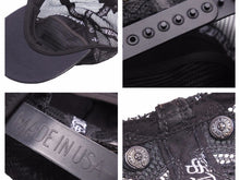 Load image into Gallery viewer, CHROME HEARTS クロムハーツ セメタリークロスパッチレザーメッシュキャップ シルバー925 ブラック 美品 中古 41556
