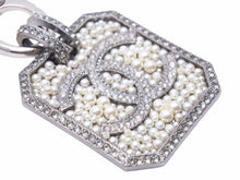 Load image into Gallery viewer, 極美品 CHANEL シャネル ネックレス フェイクパール リボン ラインストーン ココマーク シルバー ピンク 小物 A17S 中古 41560