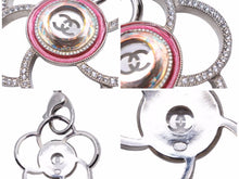 画像をギャラリービューアに読み込む, 美品 CHANEL シャネル ネックレス 17SS カメリア クサリ シルバー ピンク ココマーク ロゴ ラインストーン 中古 41561