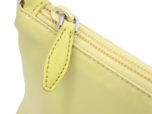 PRADA プラダ ナイロンサフィアーノトライアングルロゴバック ミニバッグ 1NI545 イエロー 中古 美品 41577