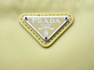 PRADA プラダ ナイロンサフィアーノトライアングルロゴバック ミニバッグ 1NI545 イエロー 中古 美品 41577