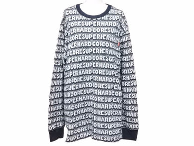 Supreme シュプリーム uper Hardcore Jacquard 長袖シャツ ロングT 2017SS 総柄 アメコミフォント サイズL 中古美品 41603 