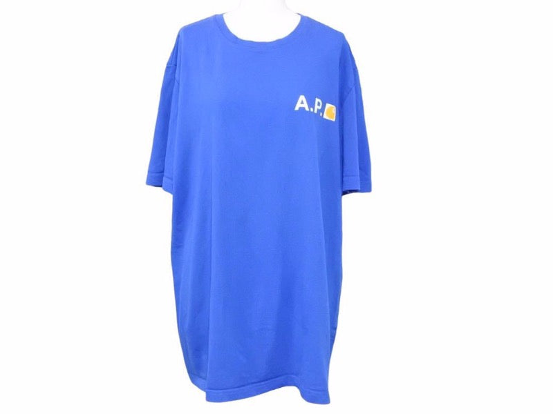 Carhartt カーハート APC アーペーセー FIRE 半袖Tシャツ T Shirt コットン ブルー サイズXXL 美品 中古 41607