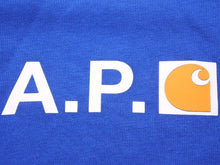 画像をギャラリービューアに読み込む, Carhartt カーハート APC アーペーセー FIRE 半袖Tシャツ T Shirt コットン ブルー サイズXXL 美品 中古 41607