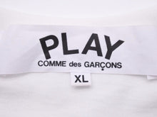 画像をギャラリービューアに読み込む, PLAY COMME des GARCONS プレイ コムデギャルソン レッド ハート ワッペンTシャツ AZ-T222 ホワイト レッド サイズXL 美品 中古
