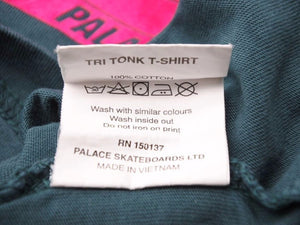 PALACE パレス Ｔシャツ TRI TONK 半袖 カーキ トップス ロゴ ピンク サイズXL 美品 中古 41611