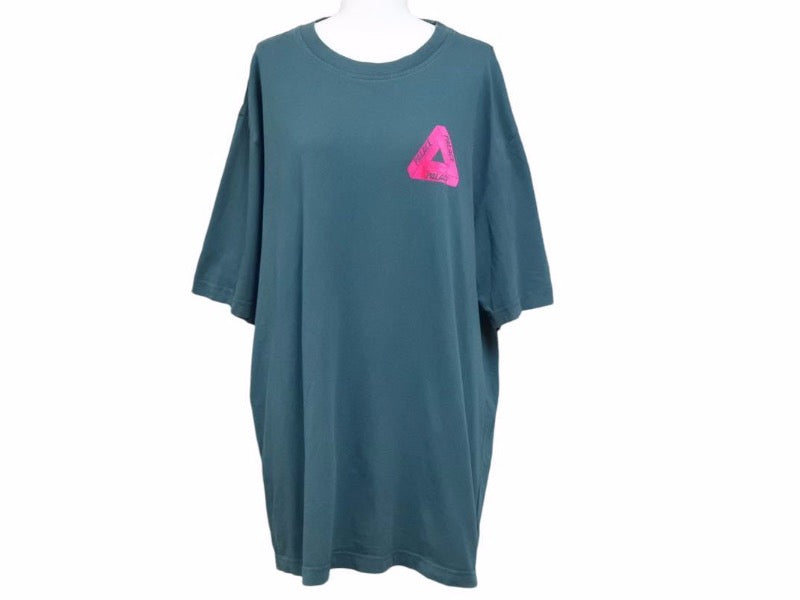 PALACE パレス Ｔシャツ TRI TONK 半袖 カーキ トップス ロゴ ピンク サイズXL 美品 中古 41611
