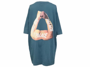 PALACE パレス Ｔシャツ TRI TONK 半袖 カーキ トップス ロゴ ピンク サイズXL 美品 中古 41611