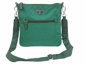 PRADA プラダショルダーバッグ BT0716 グリーン 斜め掛け ナイロン シルバー金具 良品 中古 41631 