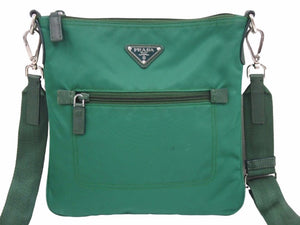 PRADA プラダショルダーバッグ BT0716 グリーン 斜め掛け ナイロン シルバー金具 良品 中古 41631 