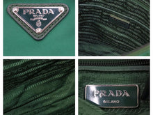 画像をギャラリービューアに読み込む, PRADA プラダショルダーバッグ BT0716 グリーン 斜め掛け ナイロン シルバー金具 良品 中古 41631 