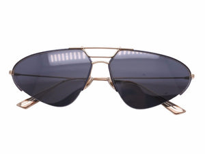 Dior ディオール サングラス 0002K アイウェア 小物 ブリッジ ゴールド ブラック 美品 中古 41639