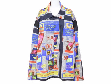 C.E シーイー 長袖シャツ ネルシャツ ジャケット cavempt Short Sleeve Shirt 総柄プリント サイズL 美品 中古 41658