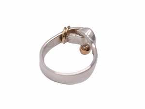TIFFANY＆CO ティファニー リング 指輪 フック&アイ シルバー925 18Kイエローゴールド 750 4g 7号 美品 中古 41675