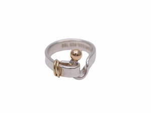 TIFFANY＆CO ティファニー リング 指輪 フック&アイ シルバー925 18Kイエローゴールド 750 4g 7号 美品 中古 41675