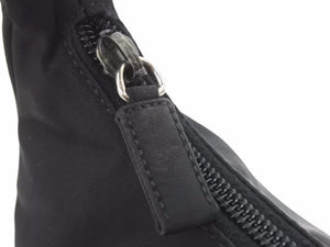 PRADA プラダ MV515 ホーボー ハンドバッグ ミニバッグ 三角ロゴ金具 プレート ナイロン ブラック レディース 美品 中古 41677