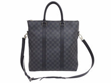 画像をギャラリービューアに読み込む, LOUIS VUITTON ルイヴィトン アントン ダミエグラッフィット トートバッグ ビジネスバッグ N40000 シルバー金具 美品 中古 41699
