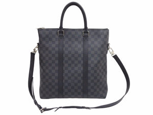 LOUIS VUITTON ルイヴィトン アントン ダミエグラッフィット トートバッグ ビジネスバッグ N40000 シルバー金具 美品 中古 41699