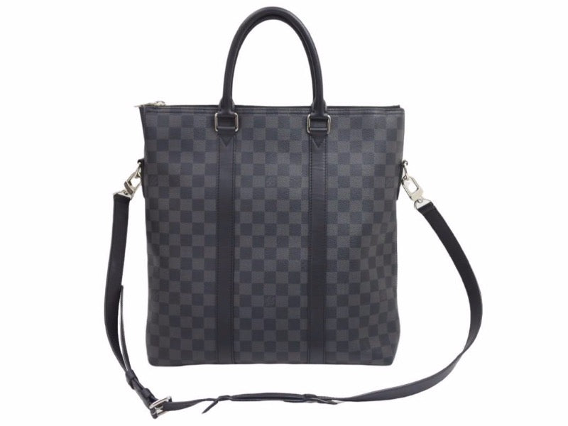 LOUIS VUITTON ルイヴィトン アントン ダミエグラッフィット トートバッグ ビジネスバッグ N40000 シルバー金具 美品 中古 41699