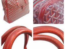 Load image into Gallery viewer, Goyard ゴヤール アンバサード PM ブリーフケース ビジネスバッグ レザー キャンバス シルバー金具 レッド 良品 中古 41702