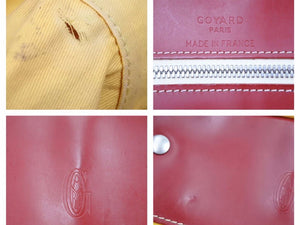 Goyard ゴヤール アンバサード PM ブリーフケース ビジネスバッグ レザー キャンバス シルバー金具 レッド 良品 中古 41702
