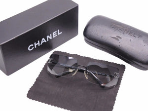 CHANEL シャネル サングラス 眼鏡 ココマーク ラインストーン グラデーション 4104-B ブラック 62□15 美品 中古 41708