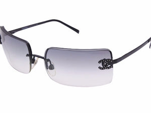 CHANEL シャネル サングラス 眼鏡 ココマーク ラインストーン グラデーション 4104-B ブラック 62□15 美品 中古 41708