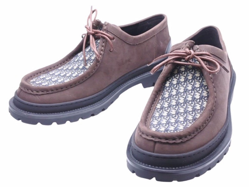 新品同様 Dior ディオール DIOR EXPLORER ボートシューズ ヌバックカーフスキン オブリークジャガード サイズ44 中古 41711
