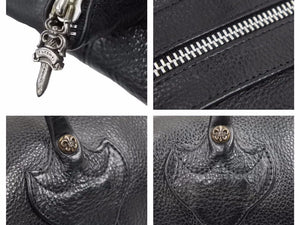 極美品 Chrome Hearts クロムハーツ モニカ BSフレア レザー ハンドバッグ ブラック シルバー925 中古 美品 41715