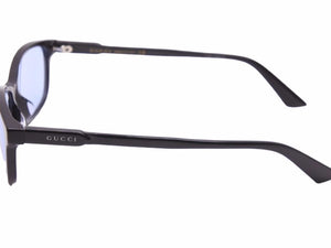 GUCCI グッチ メガネ カラー ブルーレンズ サングラス GG0493 005 55□15-150 アイウェア 眼鏡 小物 ブラック 美品 中古 41745
