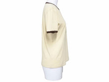 Load image into Gallery viewer, CELINE セリーヌ サルキー クルーネック バターブラウン 半袖Ｔシャツ 2X575 114L 11MR サイズXS 美品 中古 41763