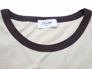 CELINE セリーヌ サルキー クルーネック バターブラウン 半袖Ｔシャツ 2X575 114L 11MR サイズXS 美品 中古 41763