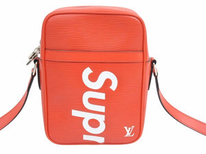 極美品 Supreme シュプリーム Louis Vuitton ルイヴィトン ダヌーブPM エピ Ｍ53417 17AW レッド ホワイト 41796