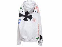 Load image into Gallery viewer, 未使用品 CHROME HEARTS クロムハーツ 総柄オンライン限定 ステンシル パーカー ホワイト トップス フーディー サイズL 中古 41810