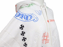 Load image into Gallery viewer, 未使用品 CHROME HEARTS クロムハーツ 総柄オンライン限定 ステンシル パーカー ホワイト トップス フーディー サイズL 中古 41810