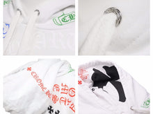 Load image into Gallery viewer, 未使用品 CHROME HEARTS クロムハーツ 総柄オンライン限定 ステンシル パーカー ホワイト トップス フーディー サイズL 中古 41810